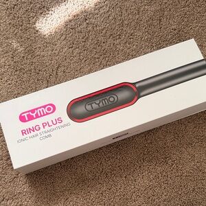 TYMO Ring Plus Ionic Hair Straightening Comb - Black and Red